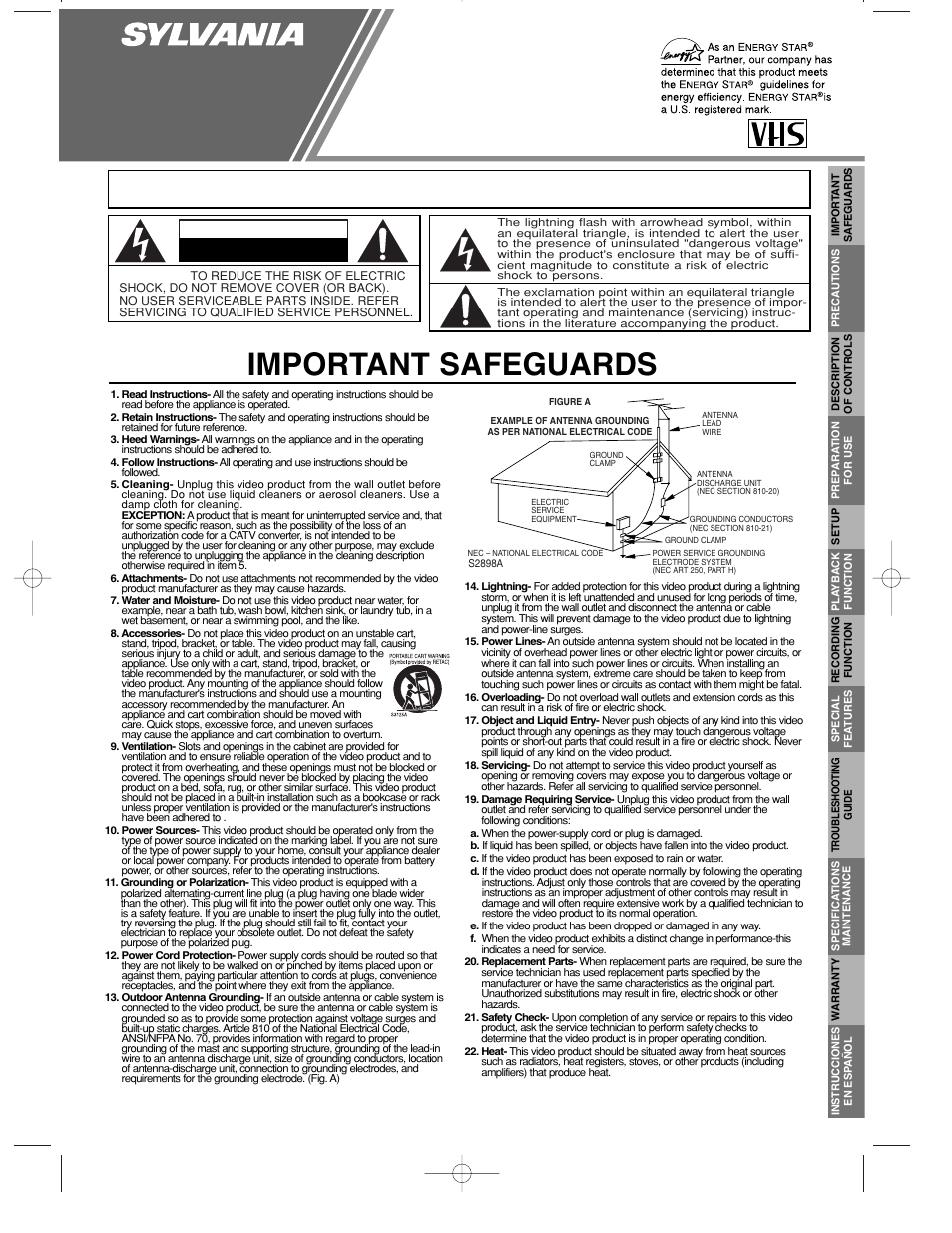 Sylvania 6260VC1 User Manual | 8 pages