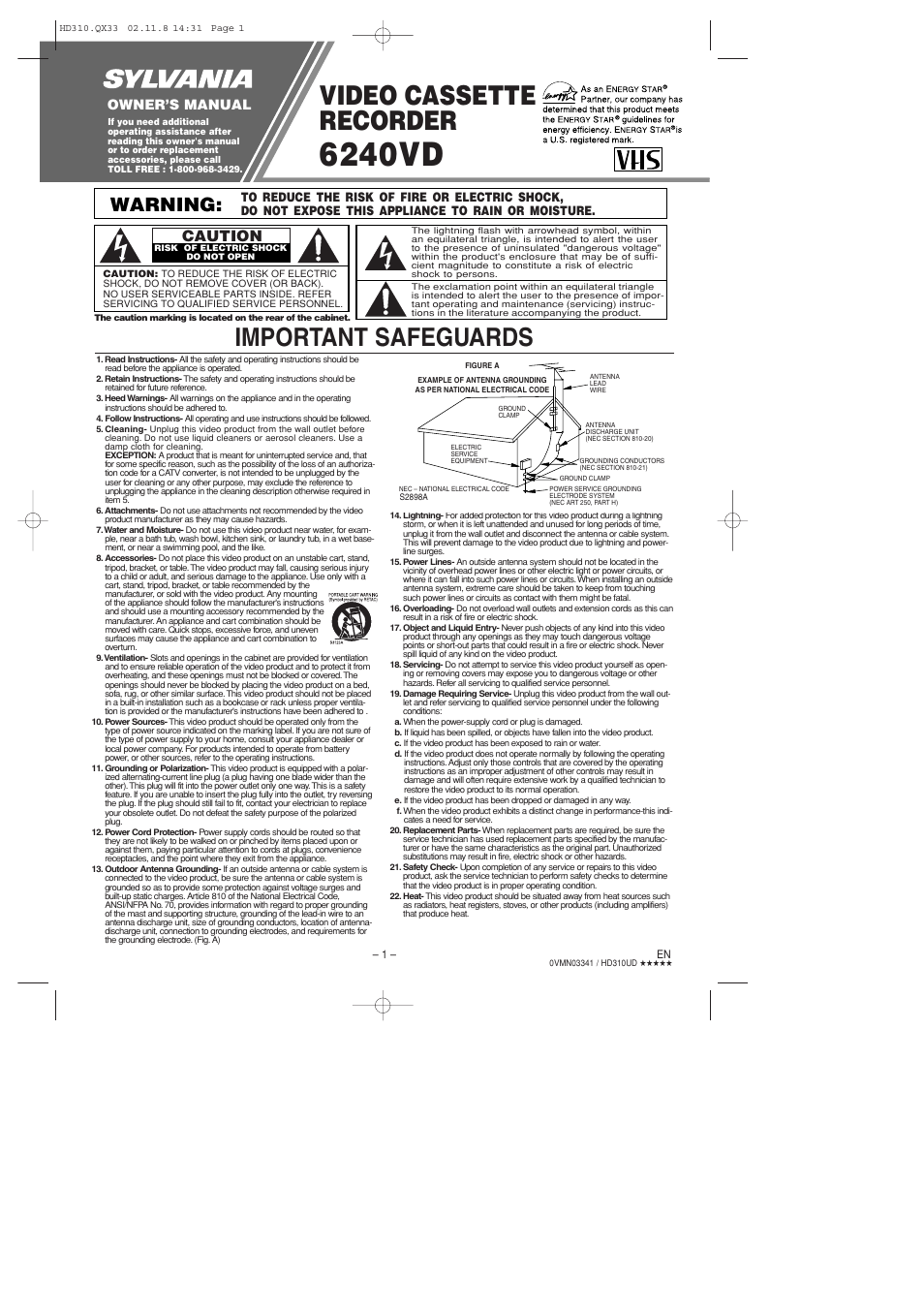 Sylvania 6240VD User Manual | 8 pages