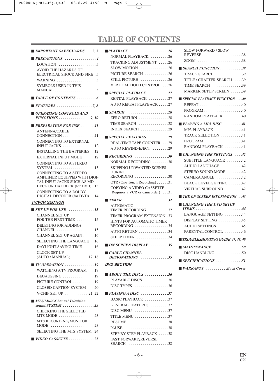 Sylvania 6720FDD User Manual | Page 6 / 56