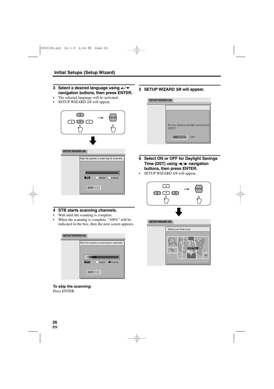 Initial setups (setup wizard) | Sylvania 6900DTD User Manual | Page 26 / 96