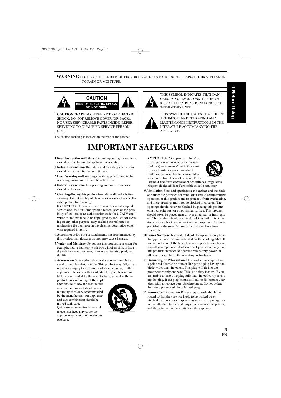 Important safeguards | Sylvania 6900DTD User Manual | Page 3 / 96
