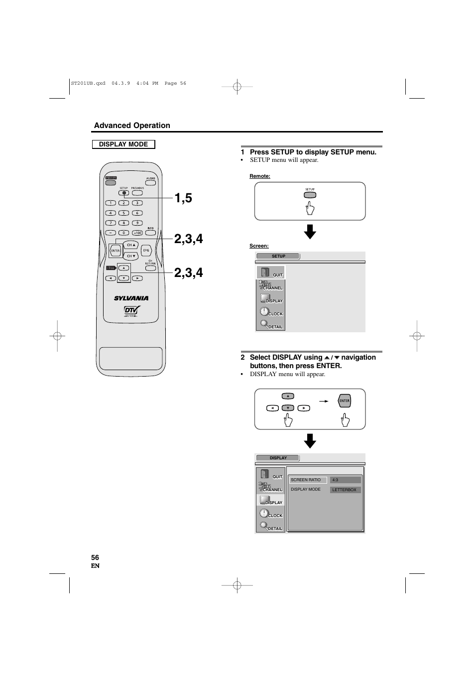 Advanced operation | Sylvania 6900DTD User Manual | Page 56 / 96