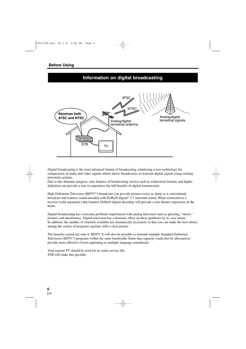 Information on digital broadcasting | Sylvania 6900DTD User Manual | Page 6 / 96