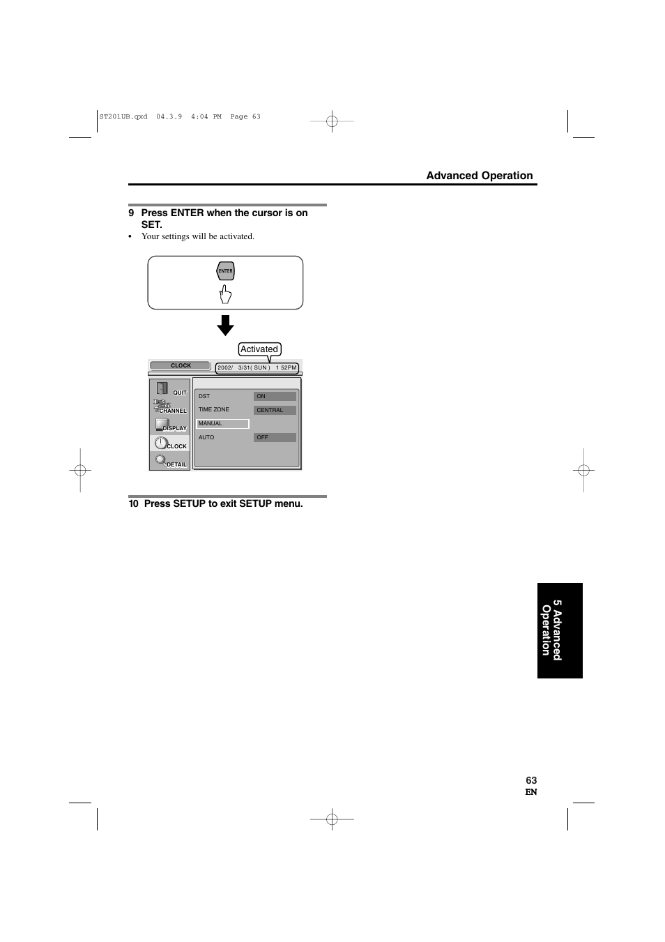 Advanced operation 5 ad v anced operation | Sylvania 6900DTD User Manual | Page 63 / 96