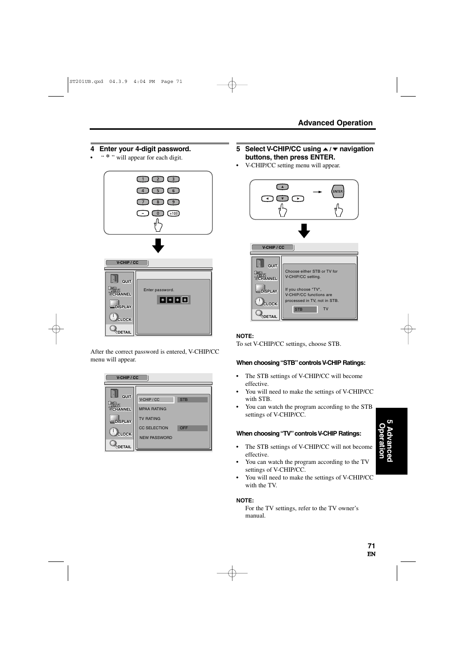 Advanced operation 5 ad v anced operation | Sylvania 6900DTD User Manual | Page 71 / 96