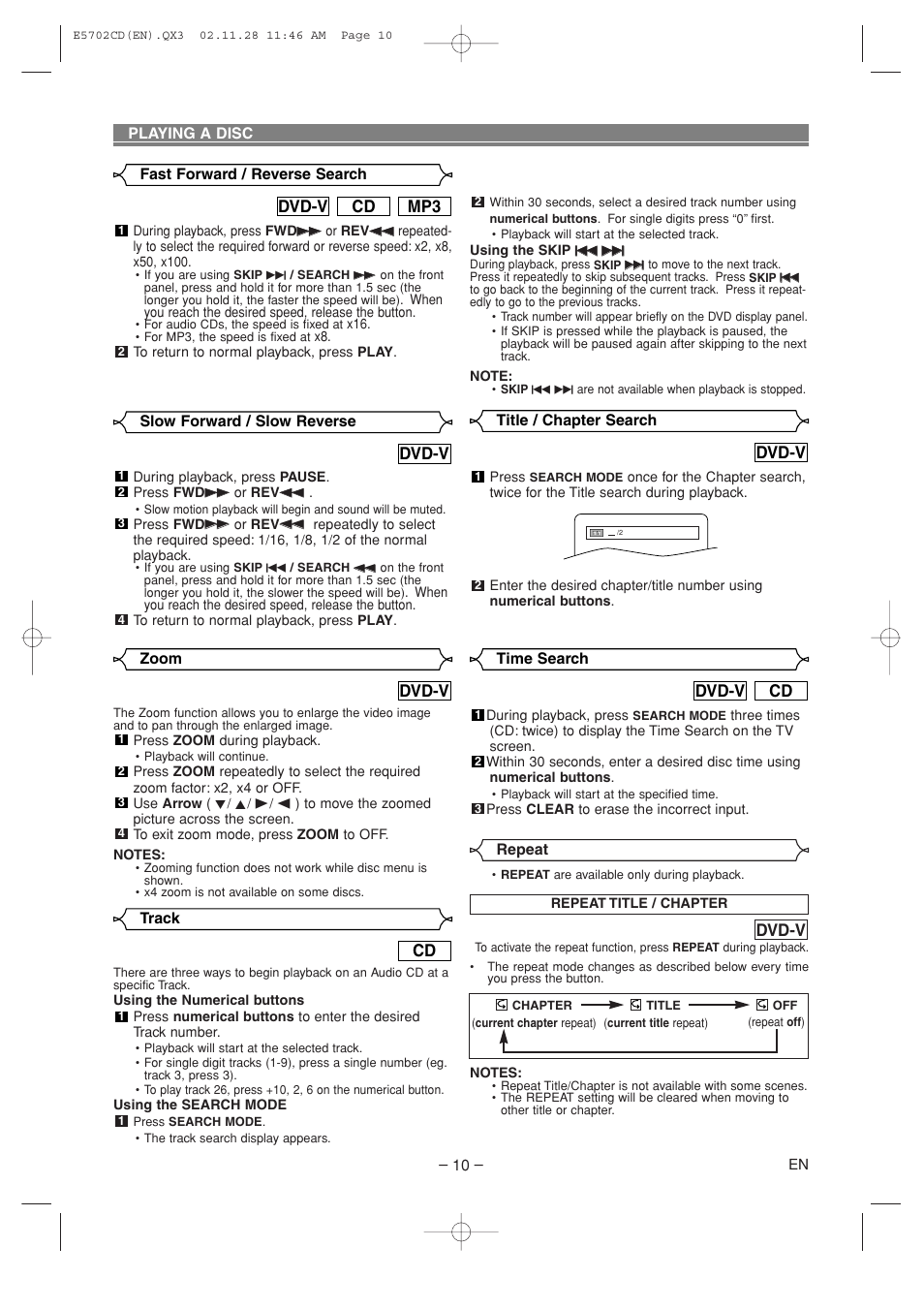 Mp3 cd dvd-v, Dvd-v, Cd dvd-v | Sylvania CDVL100D User Manual | Page 10 / 20