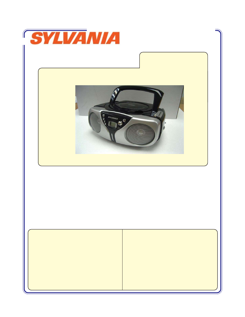 Sylvania SRCD182 User Manual | 1 page