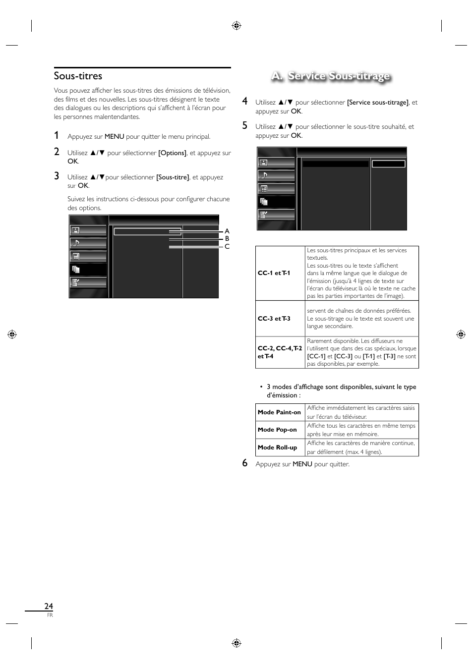 Sous-titres, A. service sous-titrage, A. service sous-titrage 4 | Sylvania LC320SL1 User Manual | Page 69 / 120