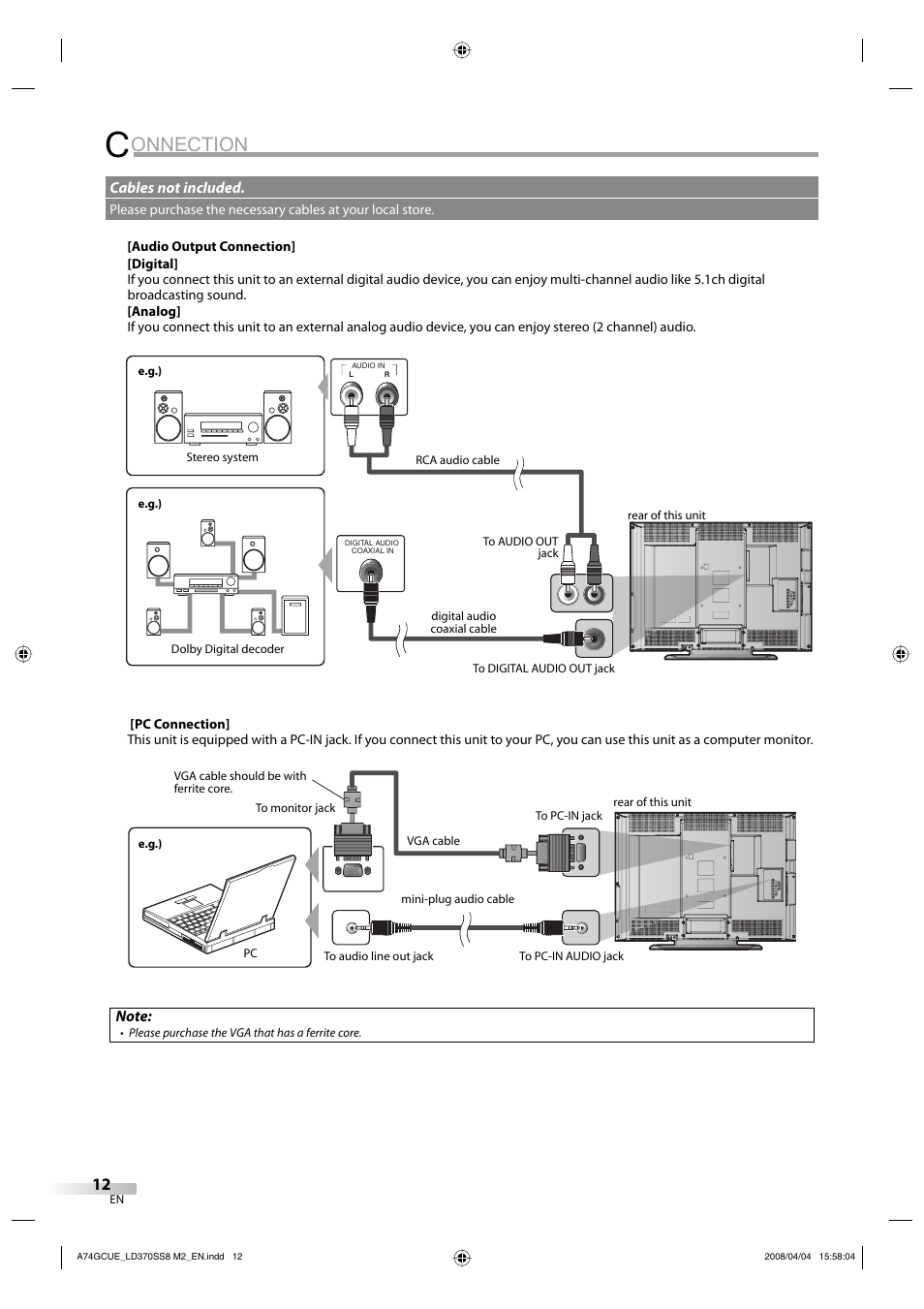 Onnection | Sylvania LD370SS8 User Manual | Page 12 / 96