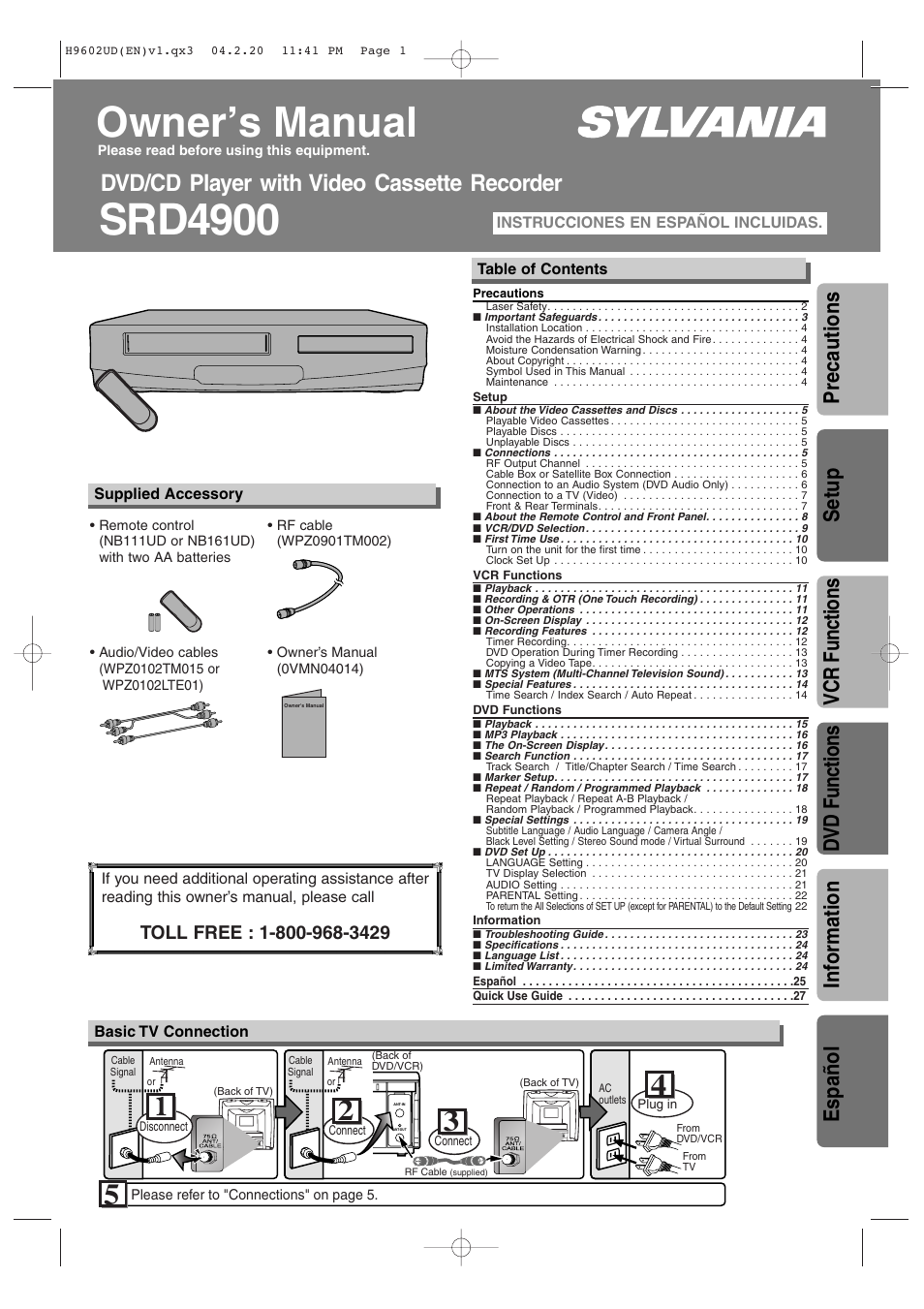 Sylvania SRD4900 User Manual | 28 pages