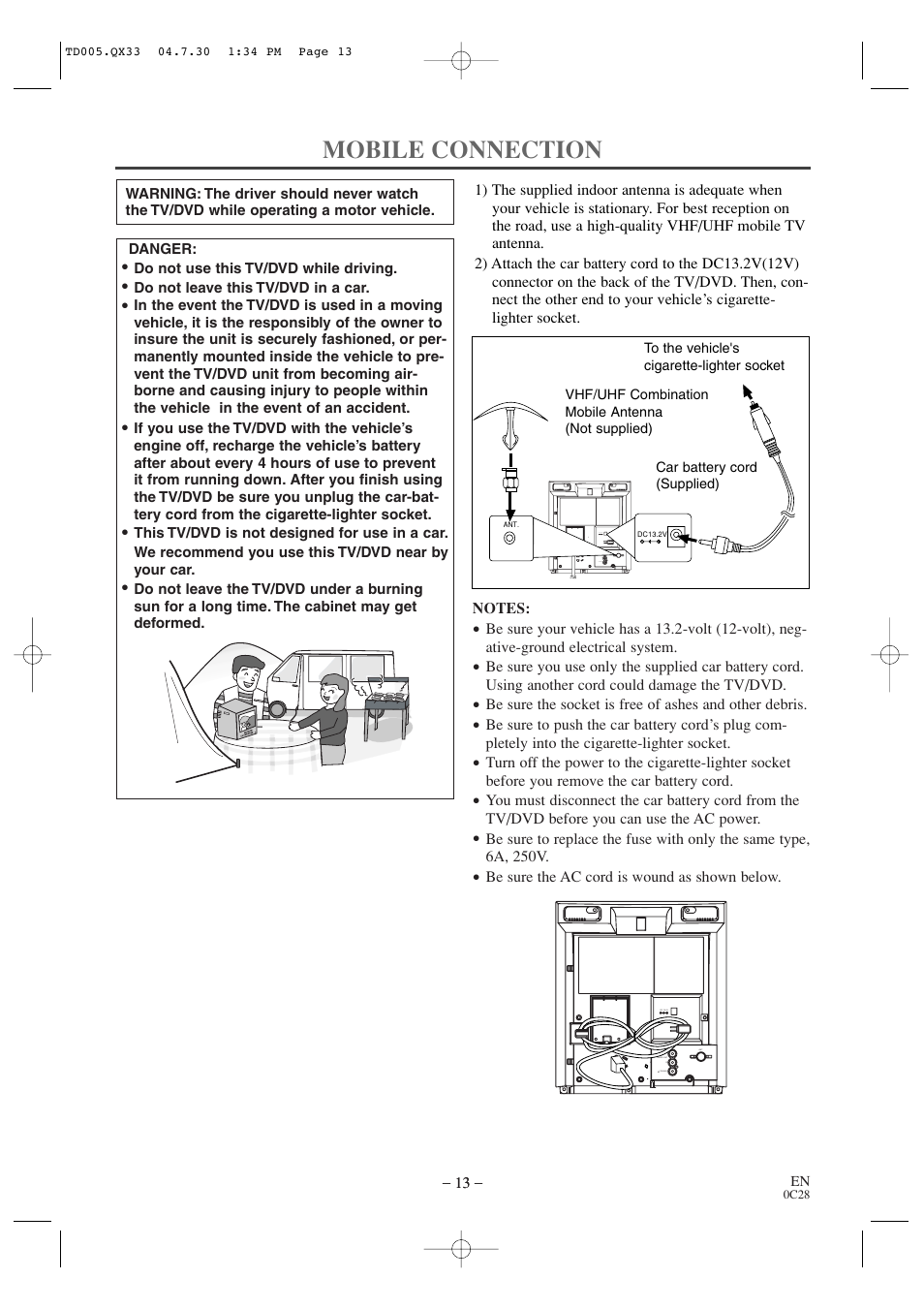 Mobile connection | Sylvania SRTD309 User Manual | Page 13 / 40