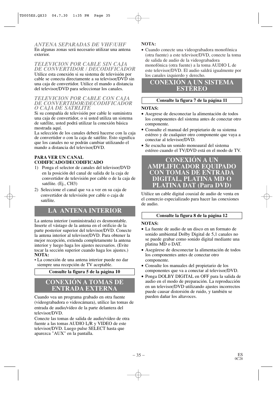 Conexión a un sistema estéreo | Sylvania SRTD309 User Manual | Page 35 / 40