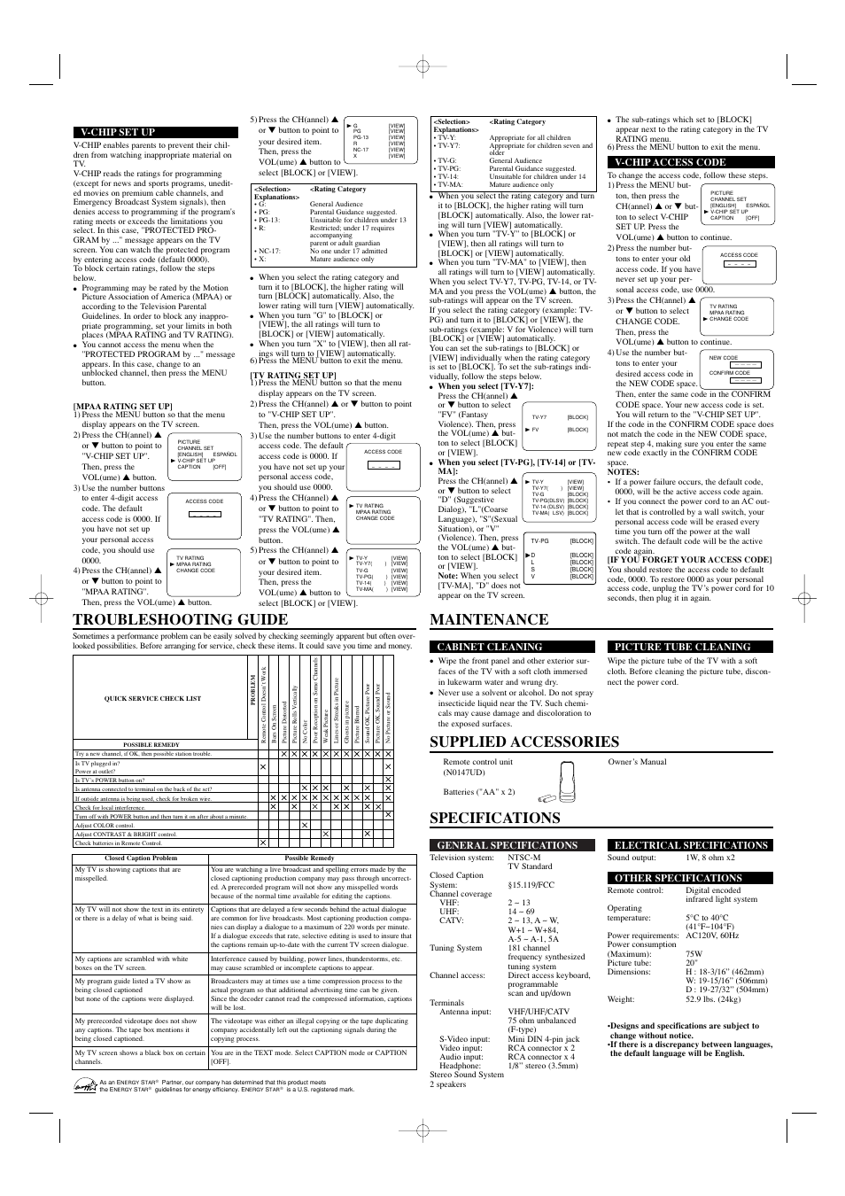 Sylvania SRT2220F User Manual | Page 4 / 8