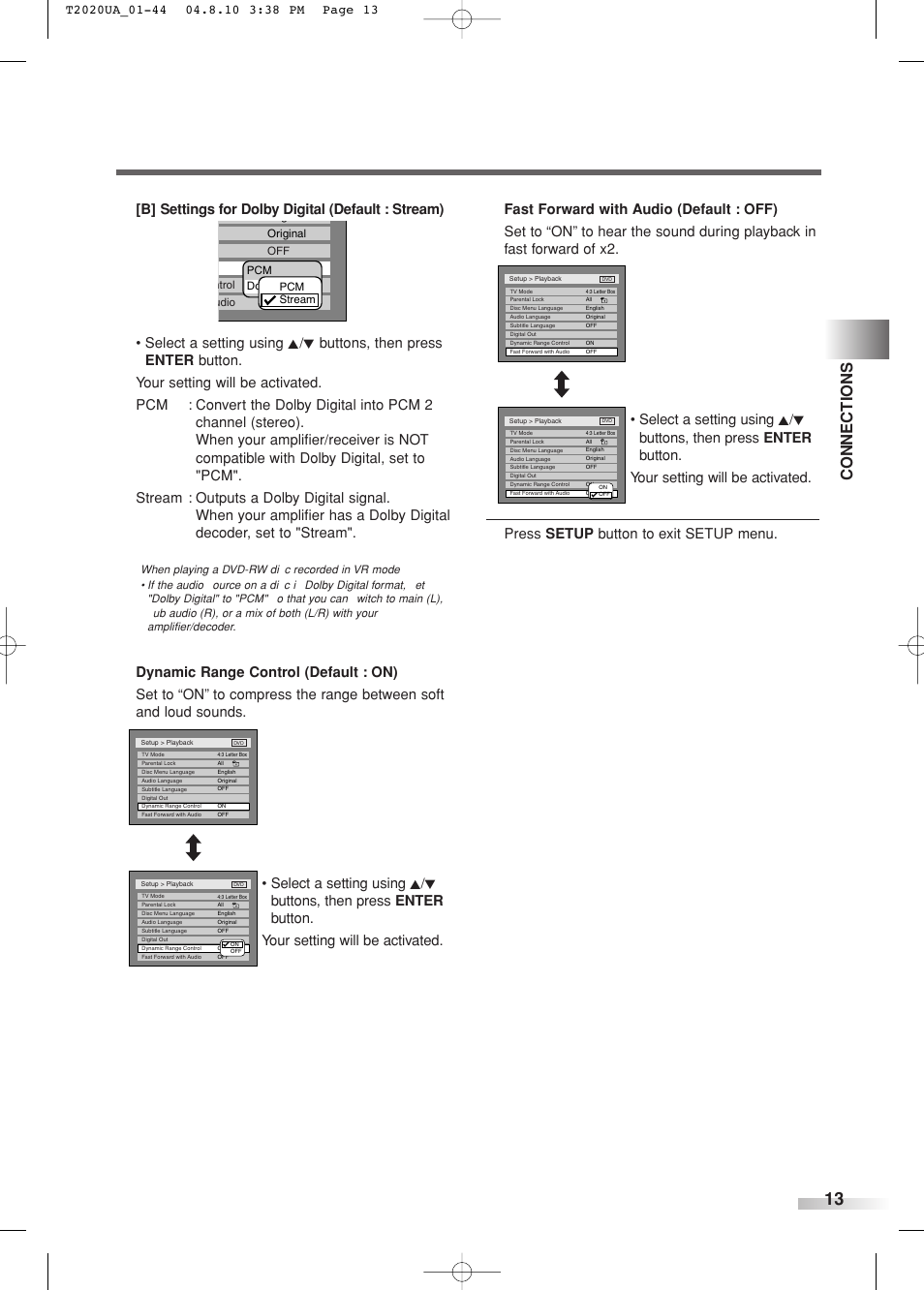 Connections | Sylvania SREC427 User Manual | Page 13 / 88