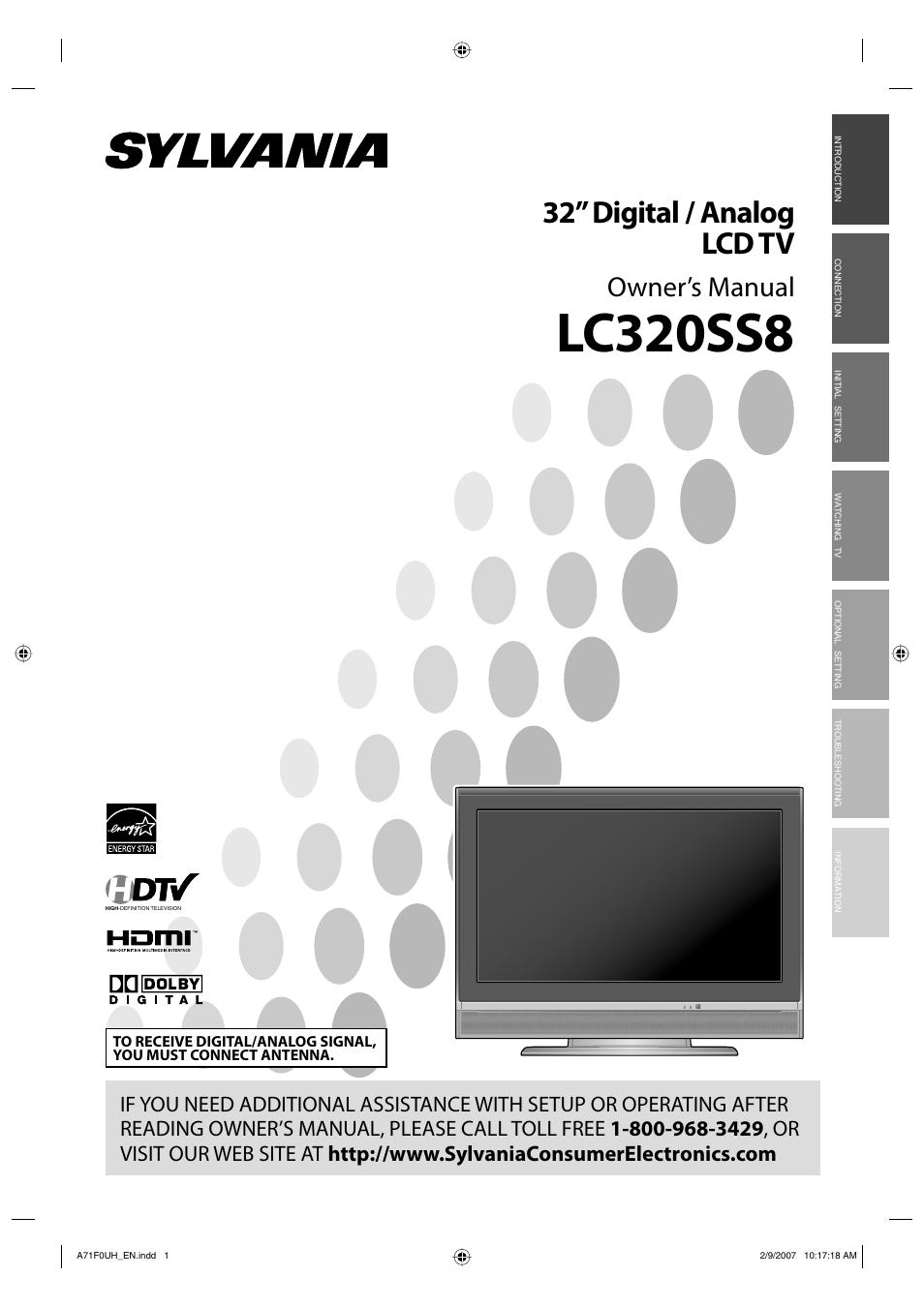 Sylvania lc320ss8 User Manual | 40 pages