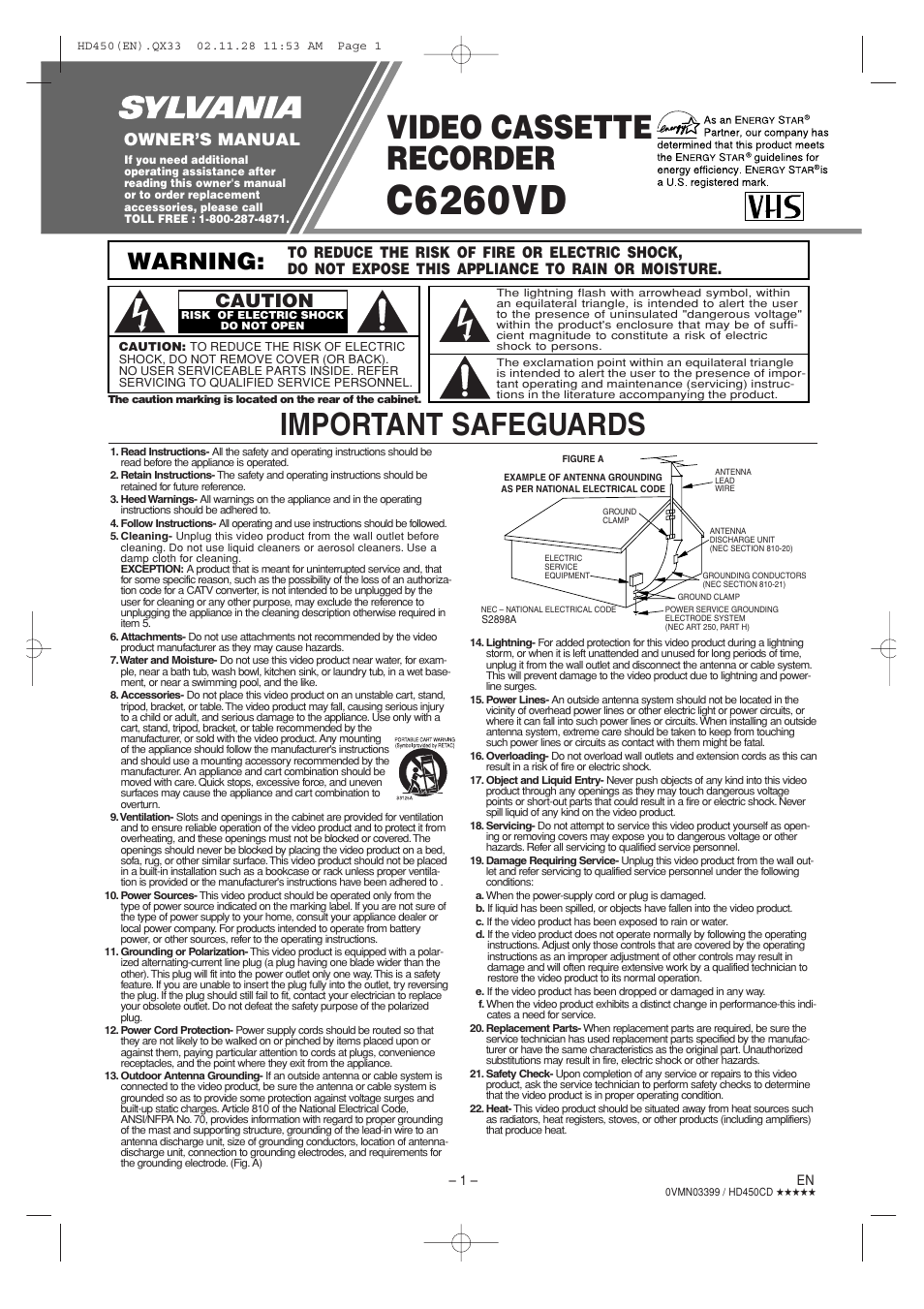 Sylvania C6260VD User Manual | 9 pages