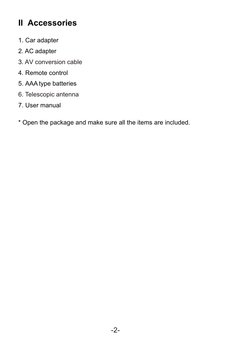 Т³гж 4, Ii accessories | Sylvania SRT702A User Manual | Page 4 / 20