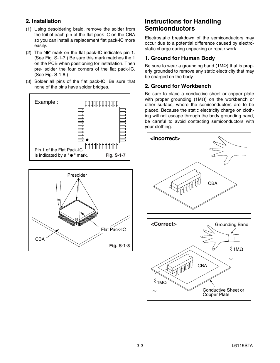 Instructions for handling semiconductors | Sylvania SRT2232X User Manual | Page 10 / 56