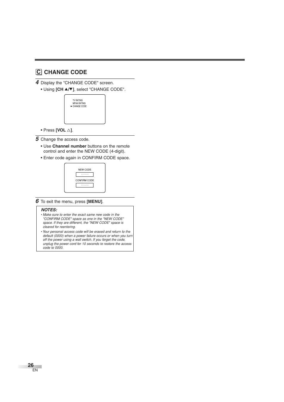 C change code | Sylvania SSGF4276 User Manual | Page 26 / 76