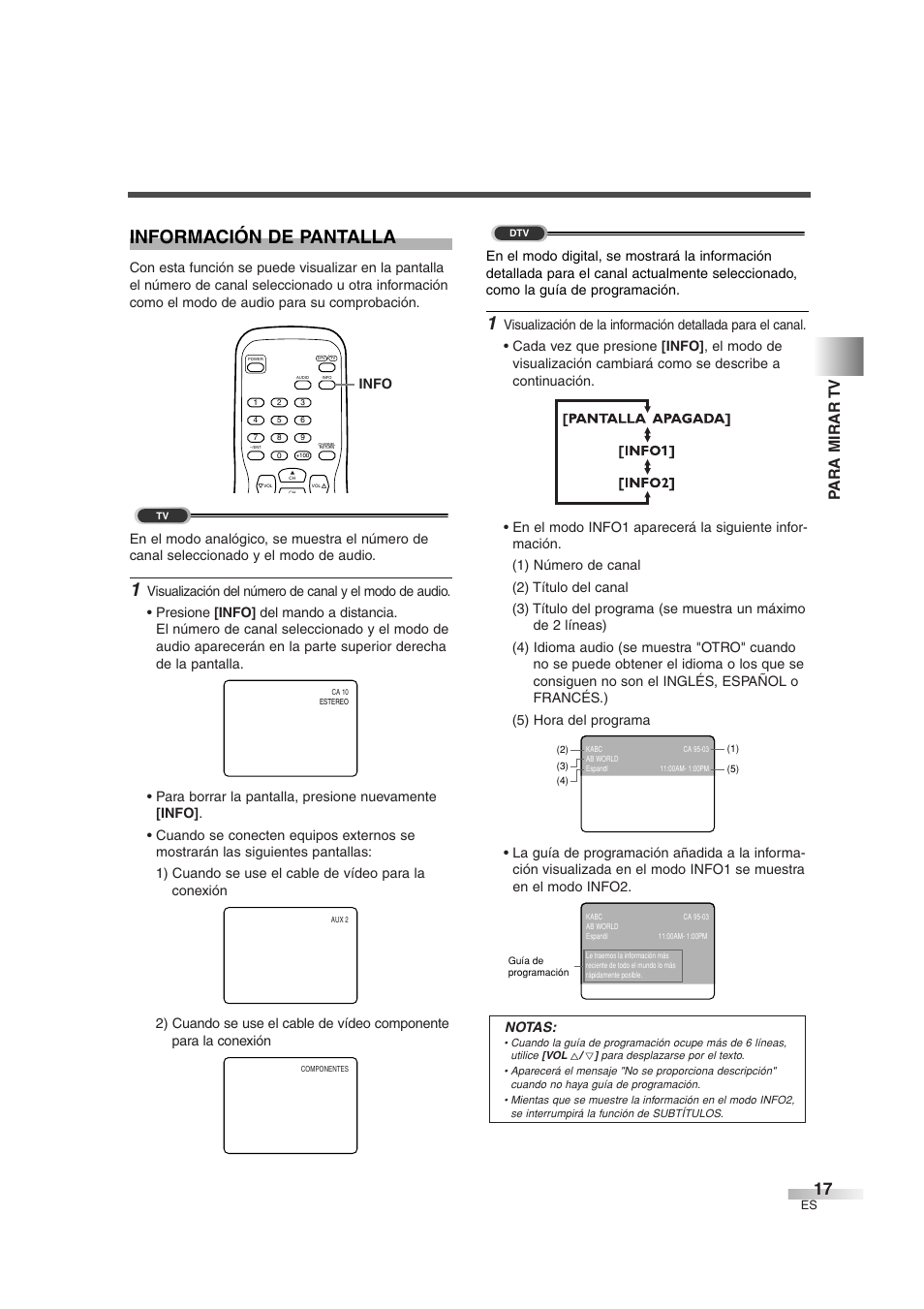 Información de pantalla, Para mirar tv | Sylvania 6427GFG User Manual | Page 55 / 76