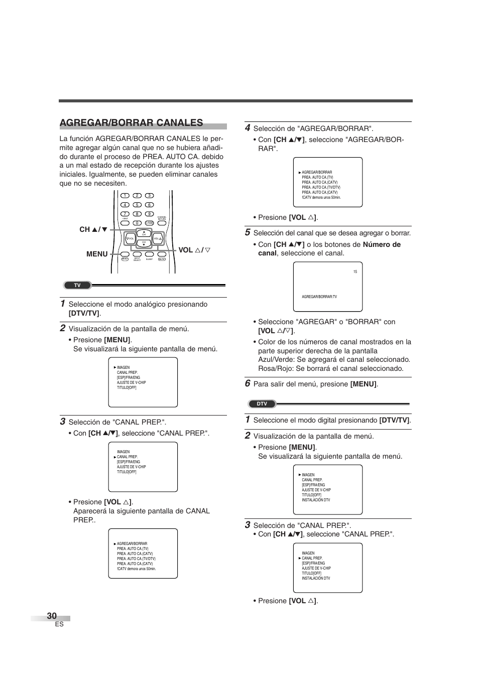 Agregar/borrar canales | Sylvania 6427GFG User Manual | Page 68 / 76