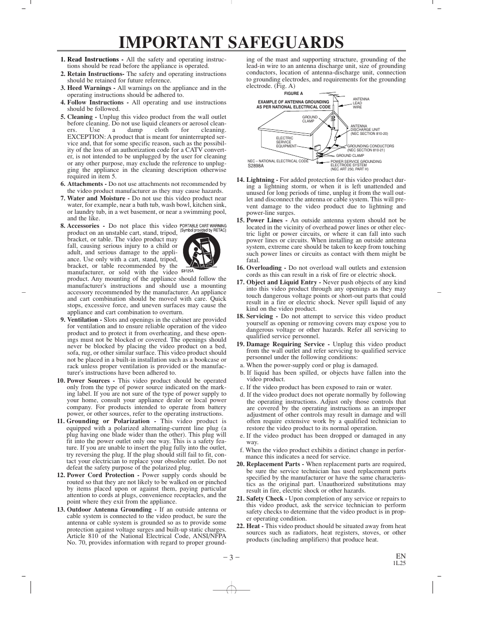 Important safeguards | Sylvania CDVC800D User Manual | Page 3 / 36
