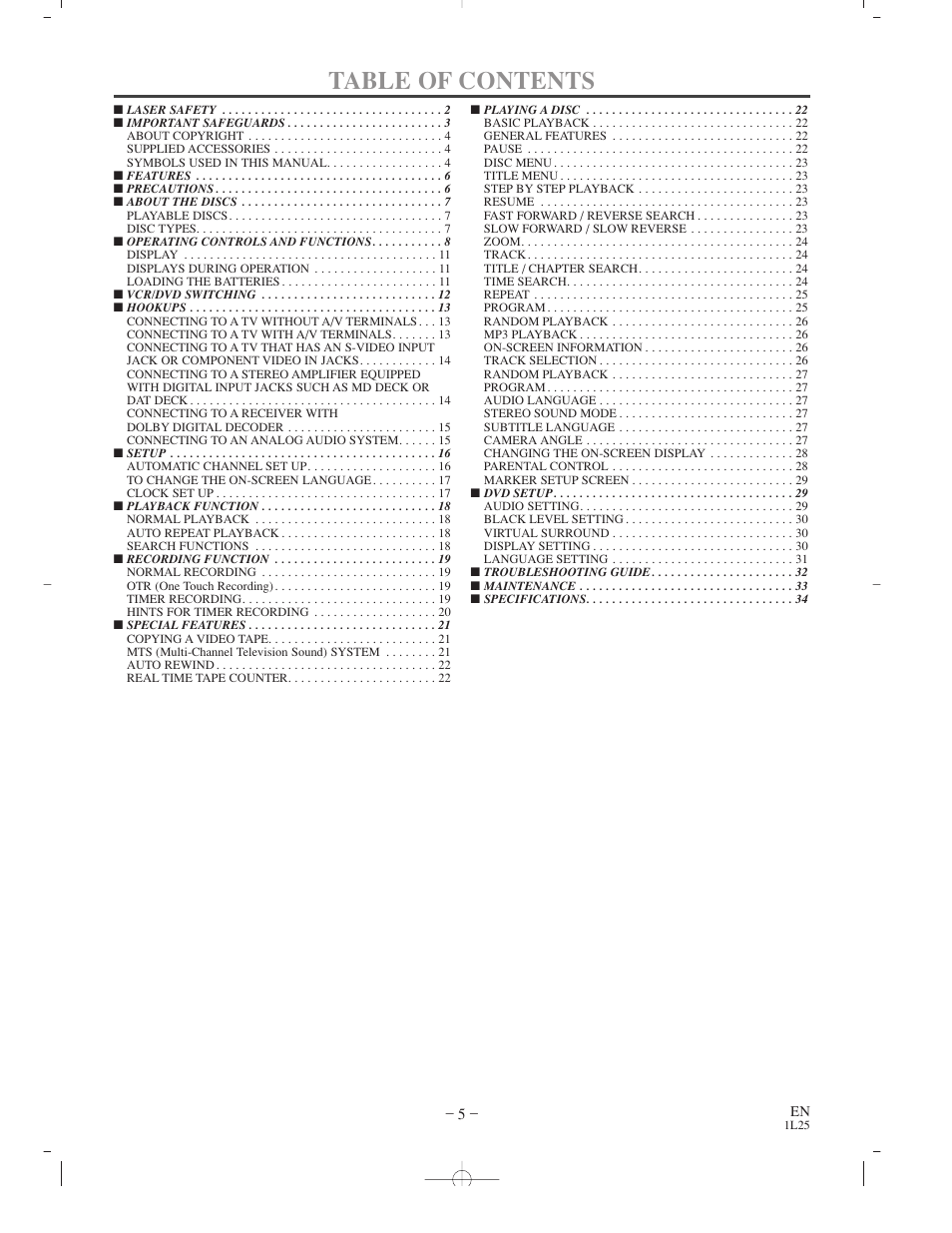 Sylvania CDVC800D User Manual | Page 5 / 36