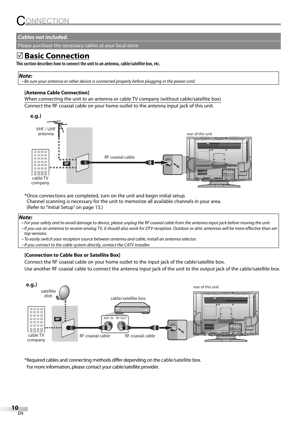 Onnection, Basic connection | Sylvania LD155SL8 User Manual | Page 10 / 48
