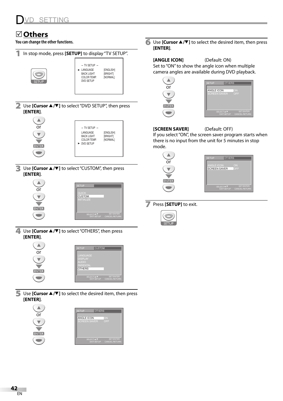 Vd setting, Others | Sylvania LD155SL8 User Manual | Page 42 / 48