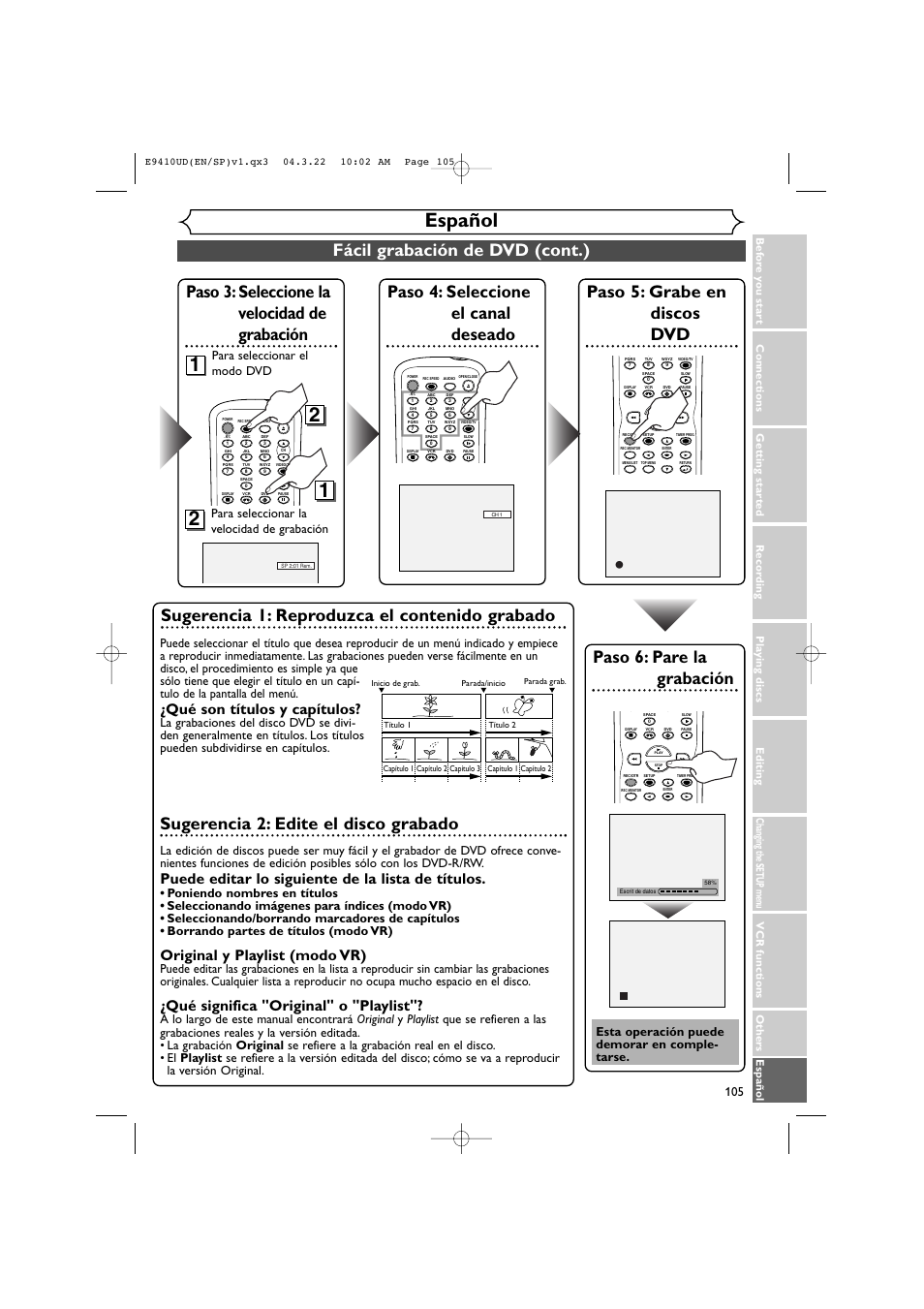 Sylvania DVR90VE User Manual | Page 105 / 108