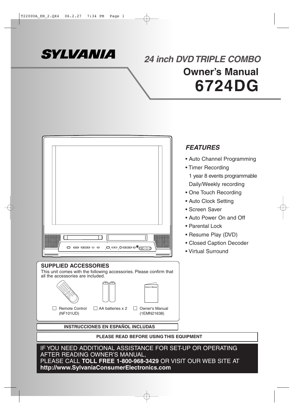 Sylvania 6724DG User Manual | 44 pages