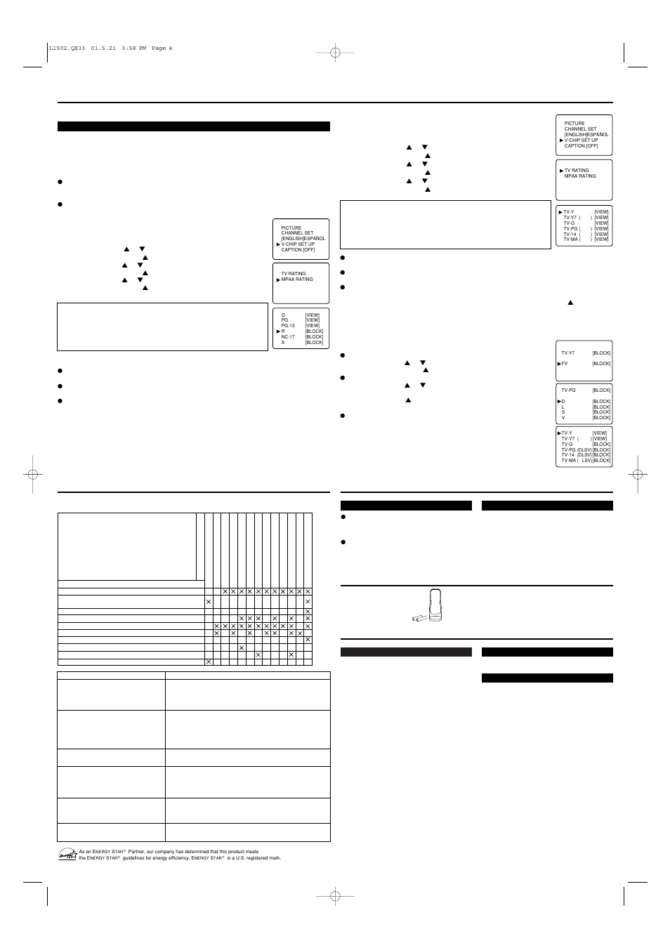 Specifications operations (continued) | Sylvania 6427TB User Manual | Page 4 / 8