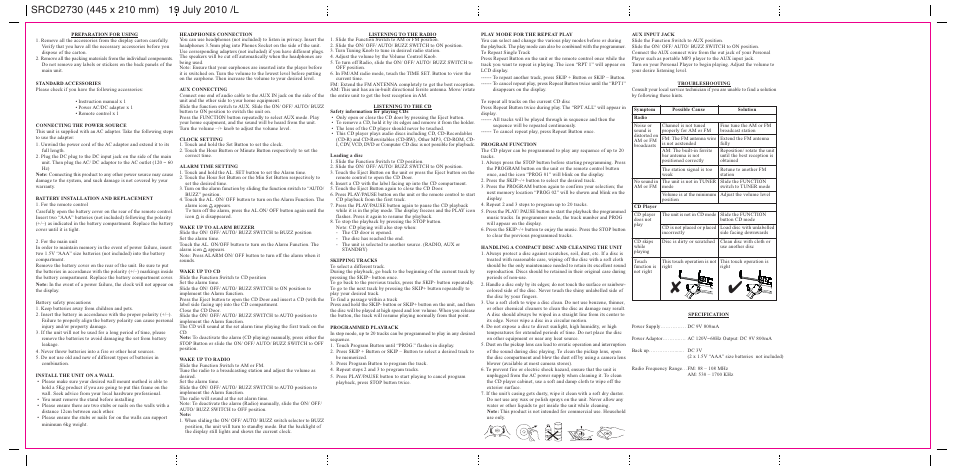 Sylvania SRCD2730 User Manual | Page 2 / 2