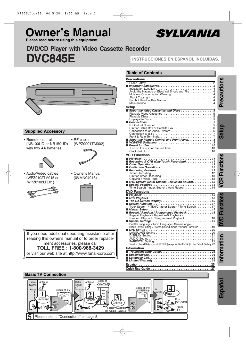 Sylvania DVC845E User Manual | 28 pages