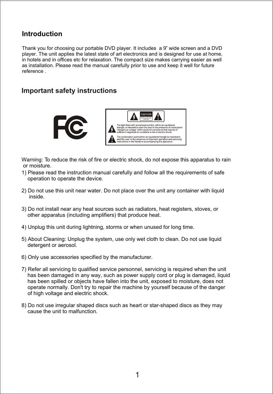 Т³гж 3, Introduction, Important safety instructions | Sylvania SDVD9000 User Manual | Page 3 / 12