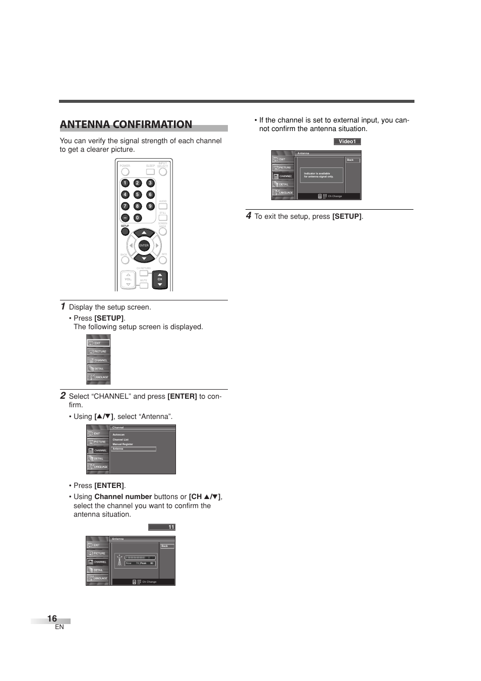 Antenna confirmation | Sylvania 6626LG User Manual | Page 16 / 72