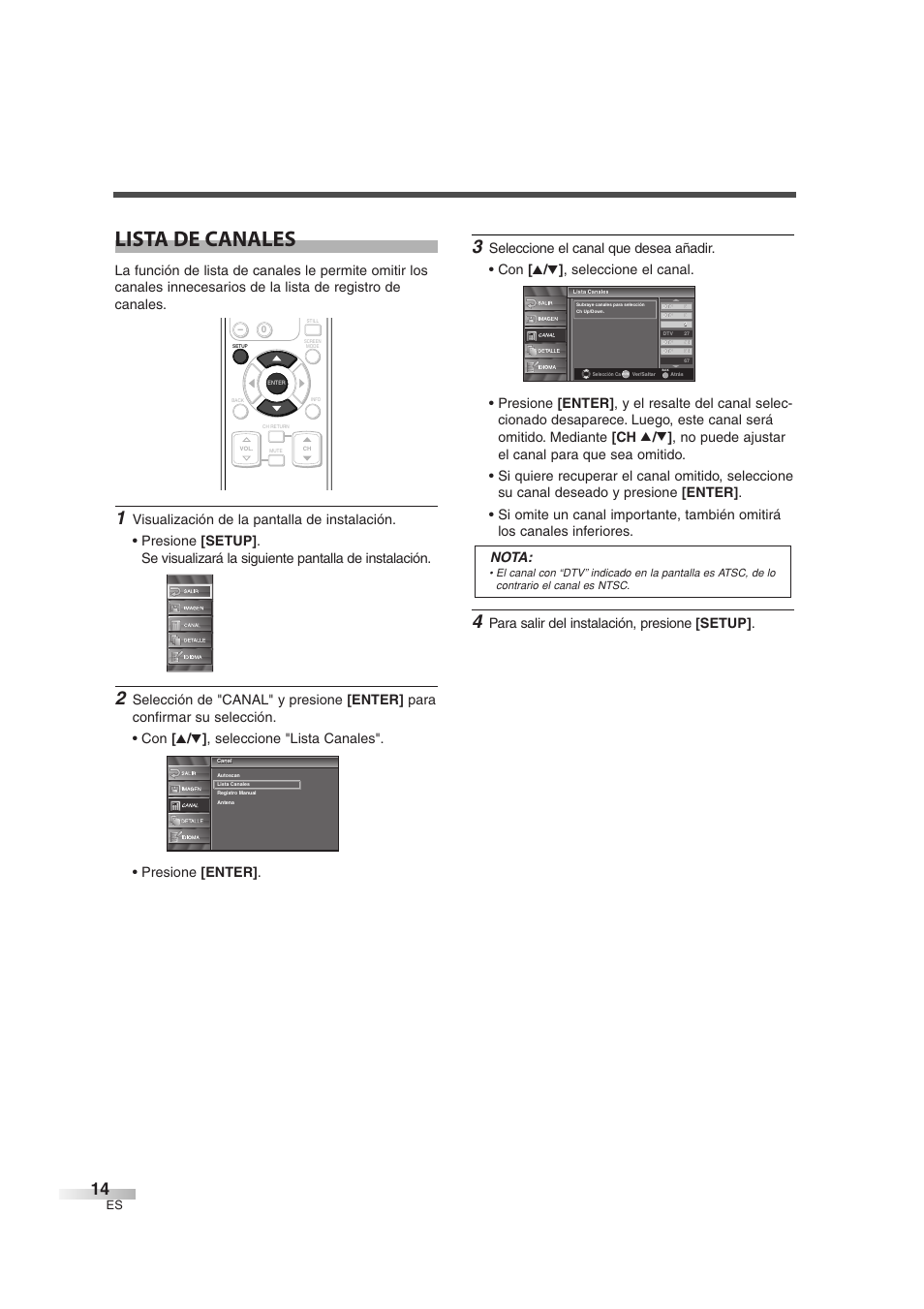 Lista de canales | Sylvania 6626LG User Manual | Page 50 / 72