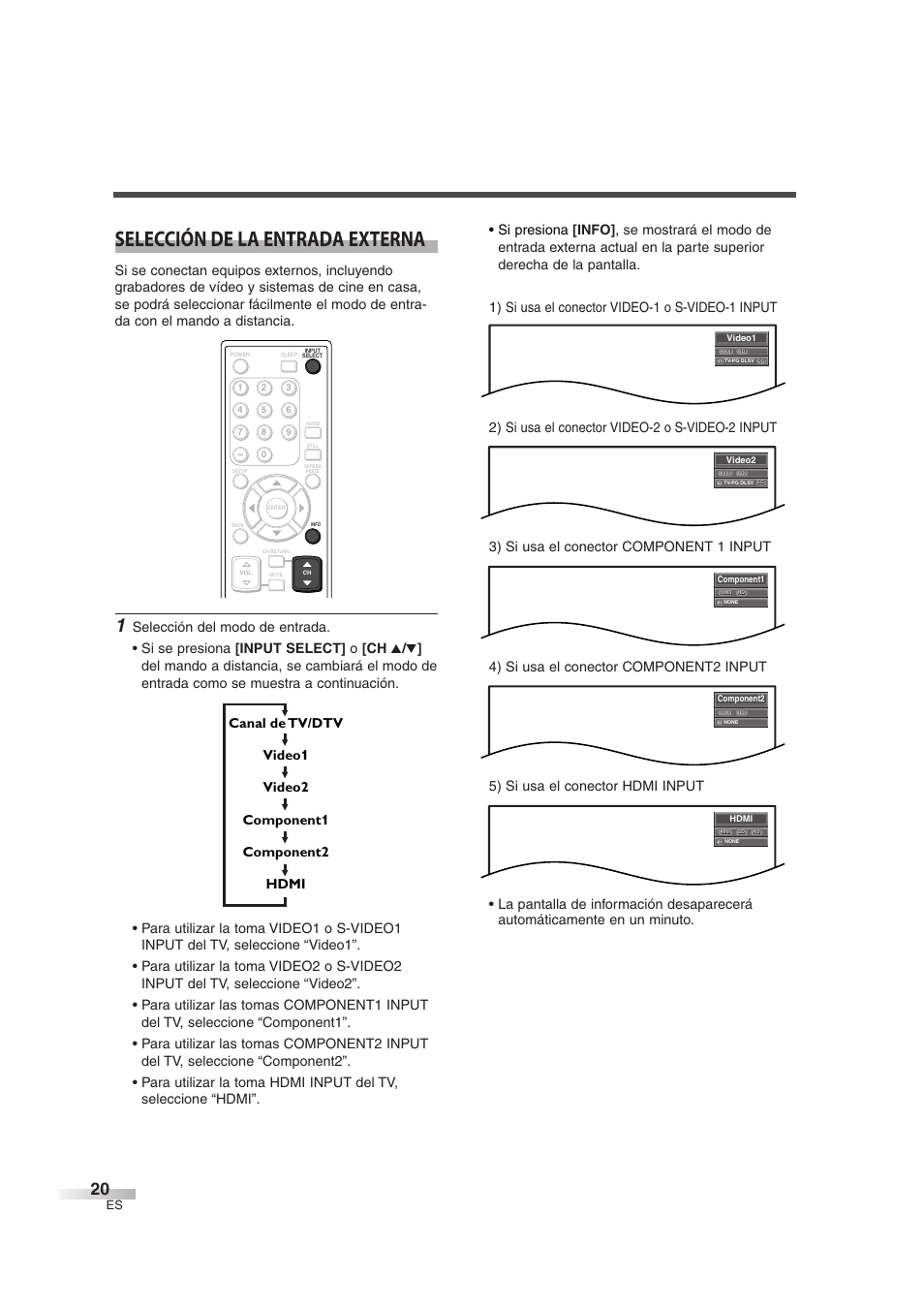 Selección de la entrada externa | Sylvania 6626LG User Manual | Page 56 / 72