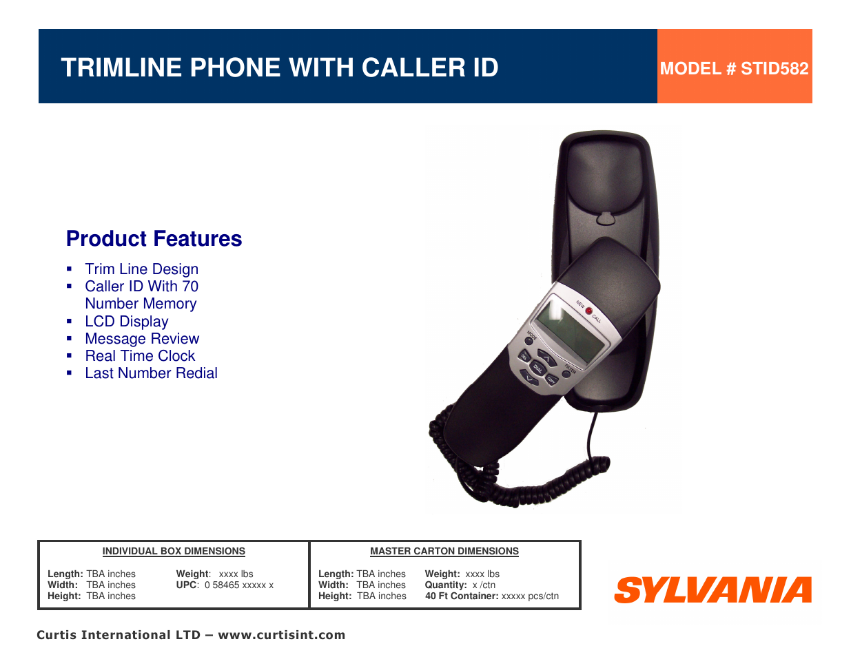 Sylvania STID582 User Manual | 1 page