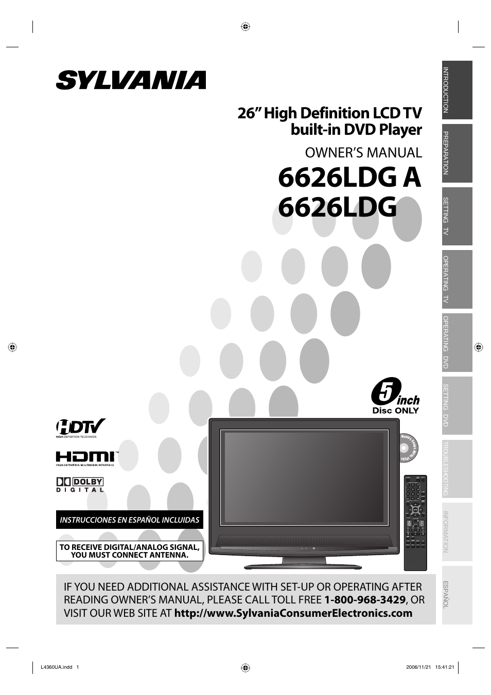 Sylvania LC370SS8 M2 User Manual | 60 pages