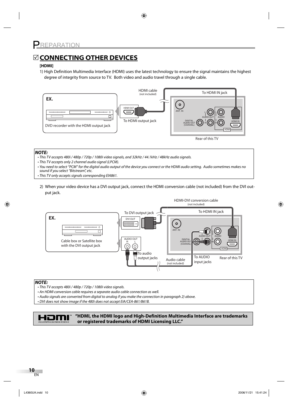 Reparation, Connecting other devices | Sylvania LC370SS8 M2 User Manual | Page 10 / 60