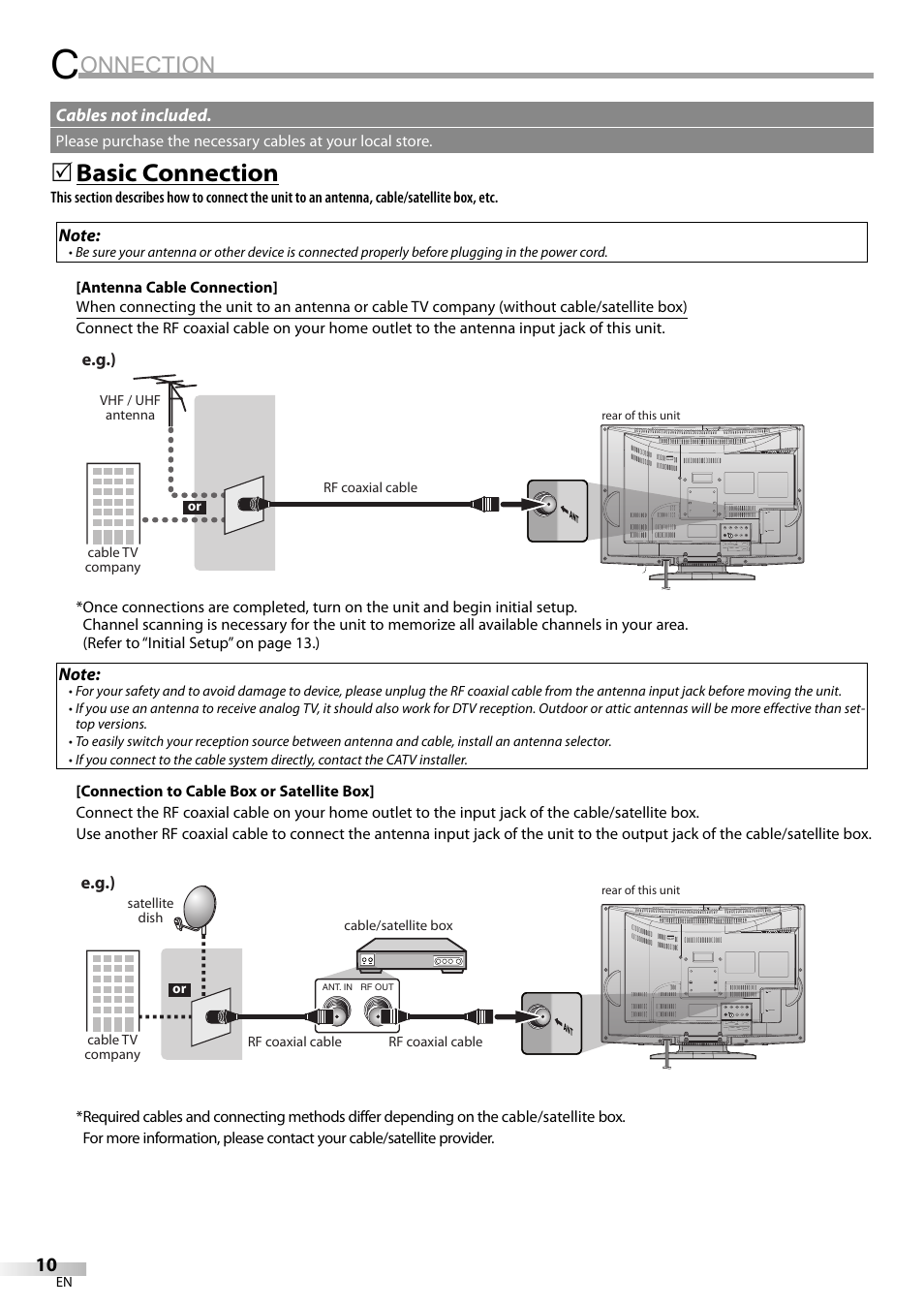 Onnection, Basic connection | Sylvania LD200SL8 User Manual | Page 10 / 48