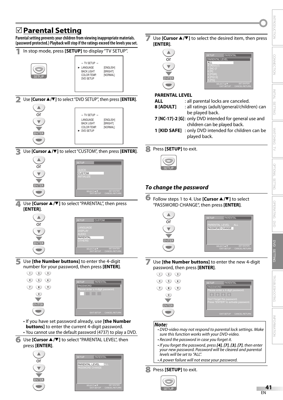 Parental setting | Sylvania LD200SL8 User Manual | Page 41 / 48