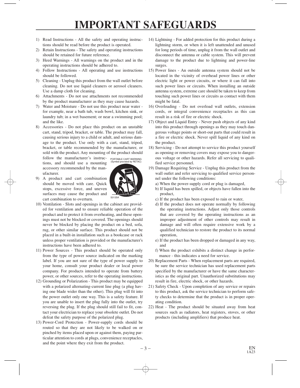 Important safeguards | Sylvania SRDV200 User Manual | Page 3 / 36