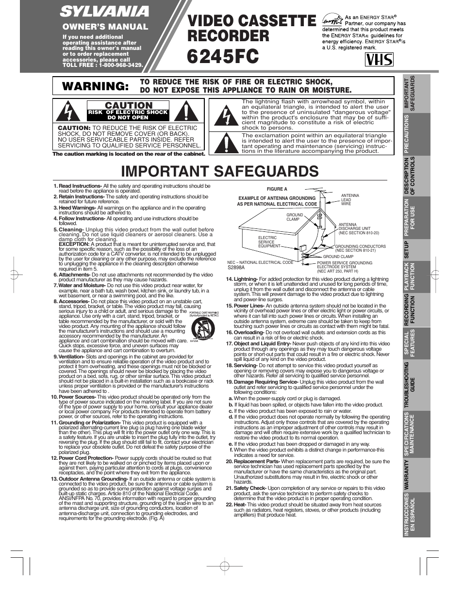 Sylvania 6245FC User Manual | 8 pages