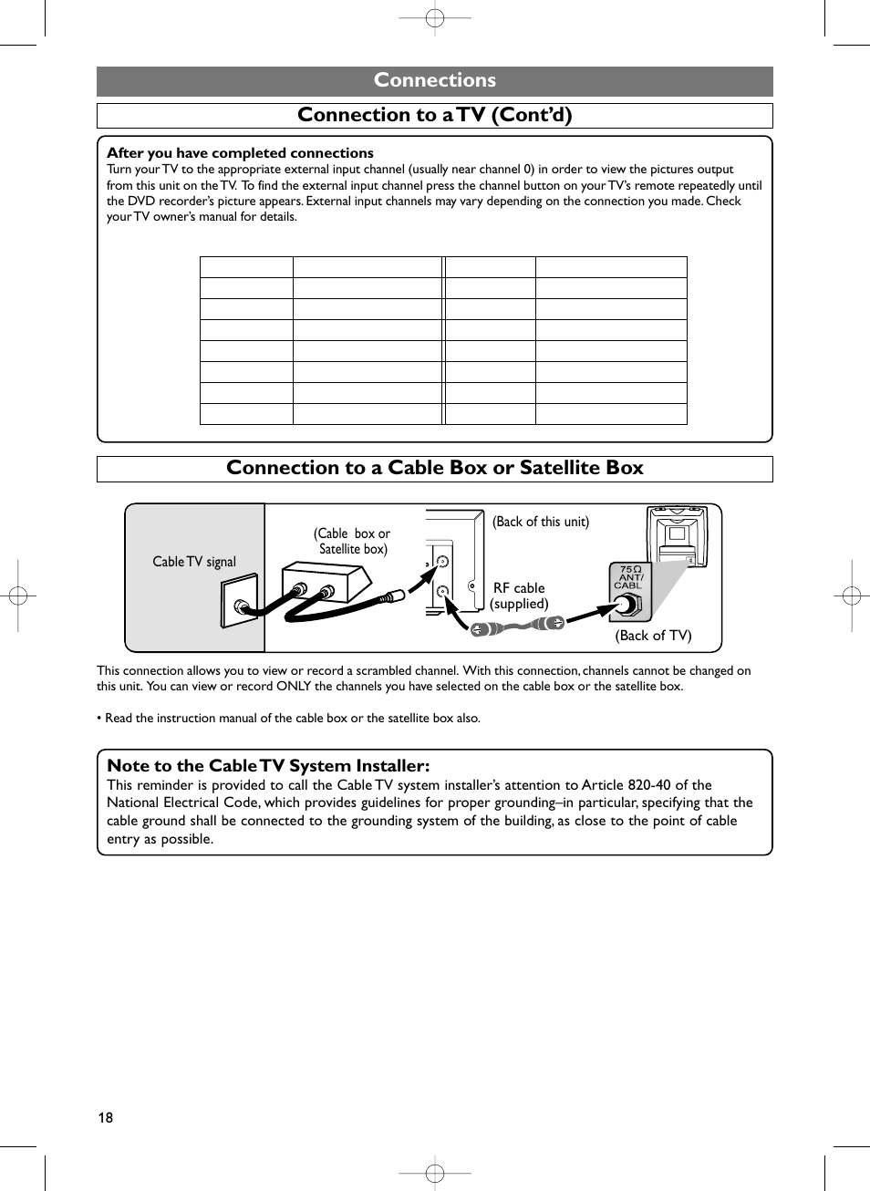 Rf cable (supplied) (back of this unit), After you have completed connections | Sylvania HDRV200F User Manual | Page 26 / 156