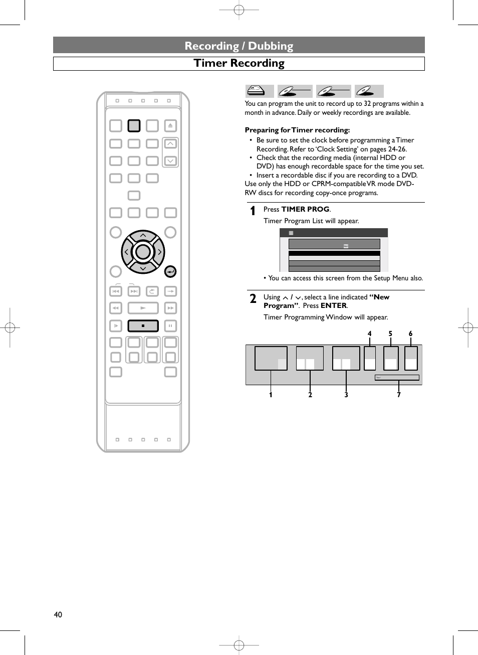 Recording / dubbing timer recording | Sylvania HDRV200F User Manual | Page 48 / 156