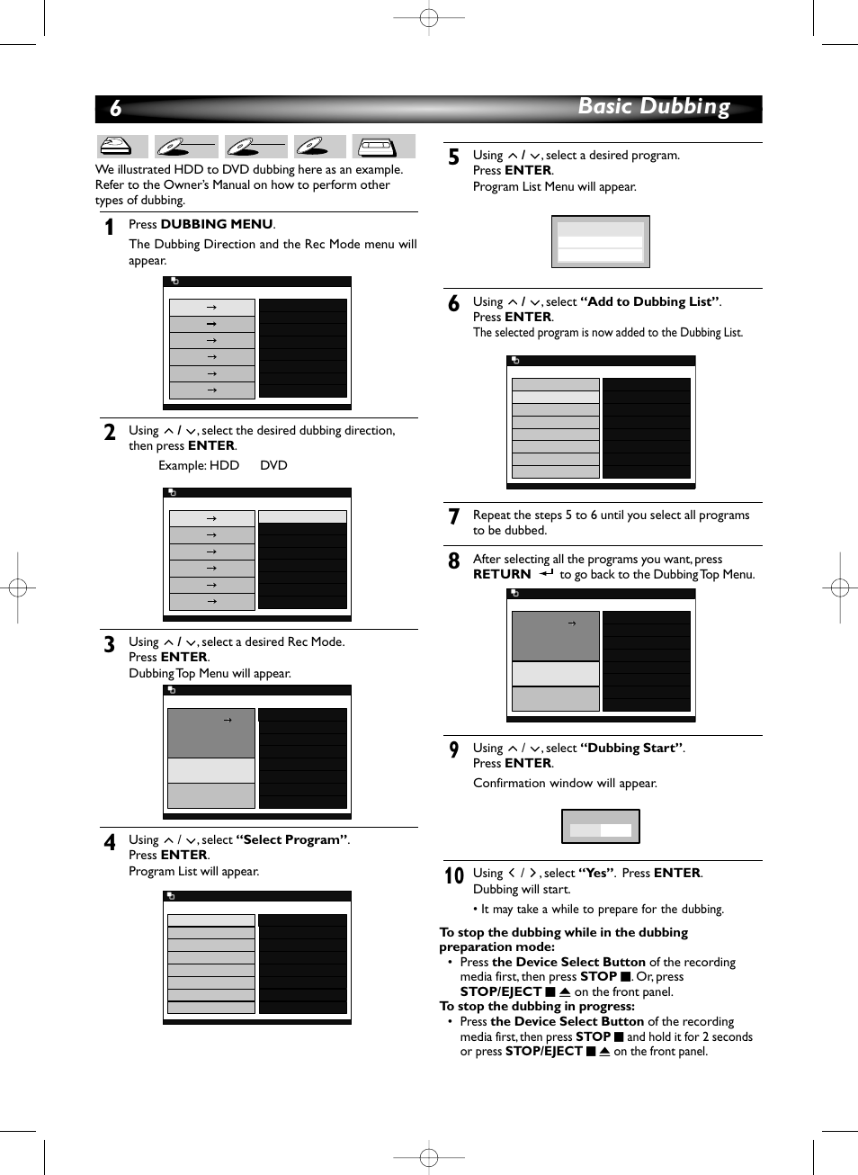 6basic dubbing | Sylvania HDRV200F User Manual | Page 6 / 156