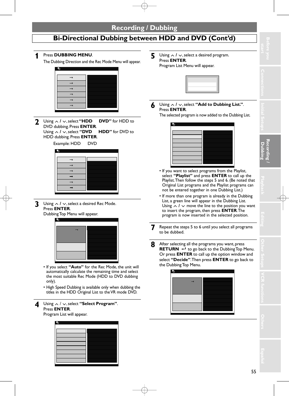 Recording / dubbing | Sylvania HDRV200F User Manual | Page 63 / 156