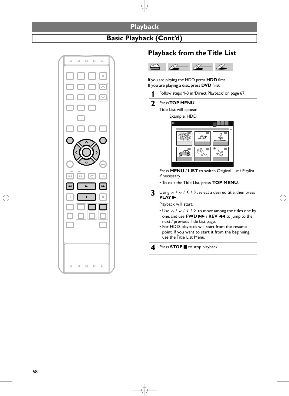 Follow steps 1-3 in ‘direct playback’ on page 67, Press stop c to stop playback | Sylvania HDRV200F User Manual | Page 76 / 156